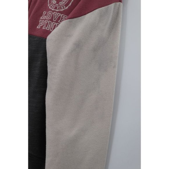 PINK Victoria's Secret women’s L 1/4 zip fleece pullover colorblock logo - Picture 9 of 10